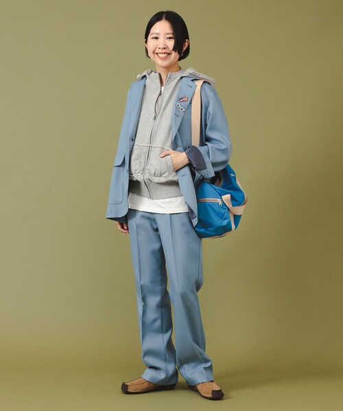 BEAMS BOY（ビームスボーイ）の「ポリエステル ツイル スリーボタン ジャケット（テーラードジャケット・レディース・ダークグリーン/ブルー系その他・0/1）」の4枚目の写真