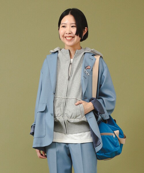 BEAMS BOY（ビームスボーイ）の「ポリエステル ツイル スリーボタン ジャケット（テーラードジャケット・レディース・ダークグリーン/ブルー系その他・0/1）」の6枚目の写真