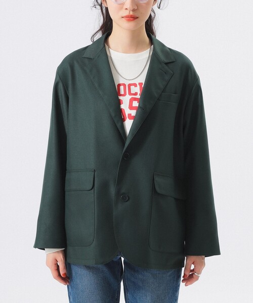 BEAMS BOY（ビームスボーイ）の「ポリエステル ツイル スリーボタン ジャケット（テーラードジャケット・レディース・ダークグリーン/ブルー系その他・0/1）」の11枚目の写真