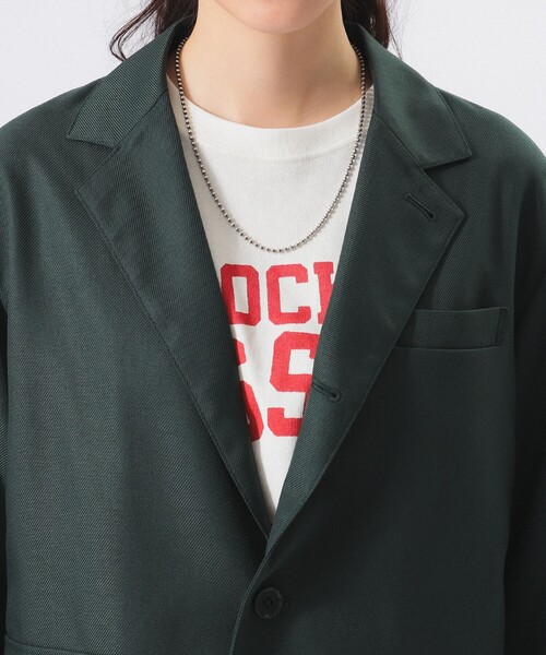 BEAMS BOY（ビームスボーイ）の「ポリエステル ツイル スリーボタン ジャケット（テーラードジャケット・レディース・ダークグリーン/ブルー系その他・0/1）」の14枚目の写真