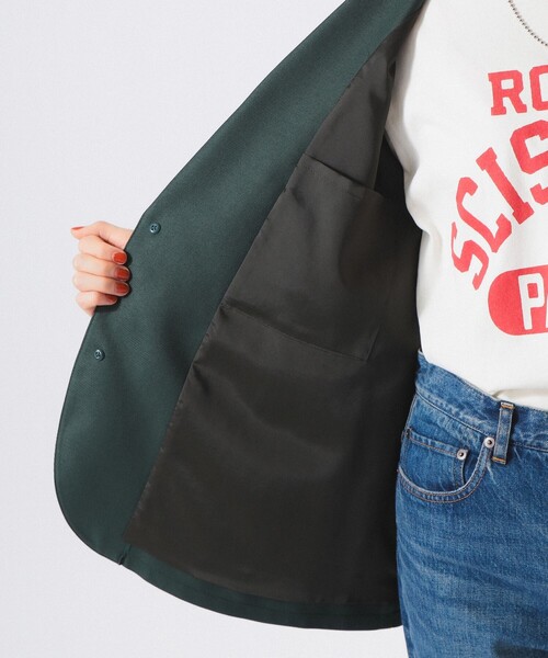 BEAMS BOY（ビームスボーイ）の「ポリエステル ツイル スリーボタン ジャケット（テーラードジャケット・レディース・ダークグリーン/ブルー系その他・0/1）」の15枚目の写真