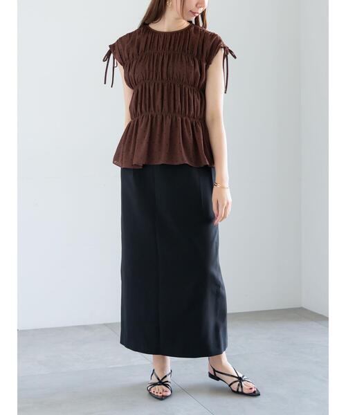 Te chichi（テチチ）の「ドットシャーリングブラウス（シャツ/ブラウス・レディース・ブラウン/チャコールグレー/ブラック・F）」の14枚目の写真