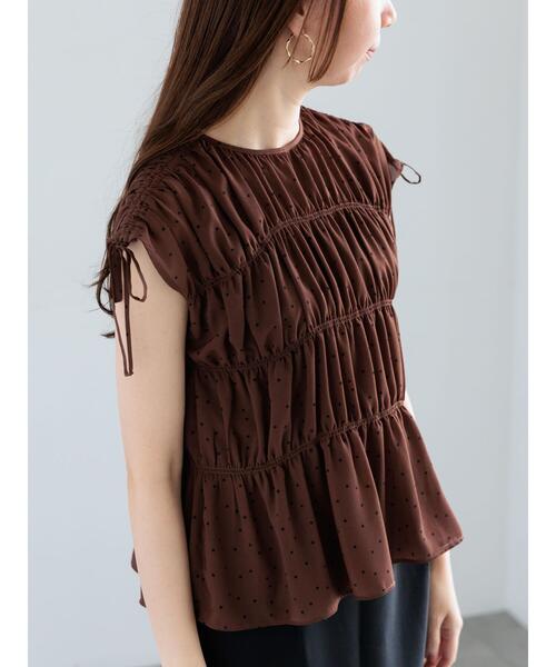 Te chichi（テチチ）の「ドットシャーリングブラウス（シャツ/ブラウス・レディース・ブラウン/チャコールグレー/ブラック・F）」の16枚目の写真