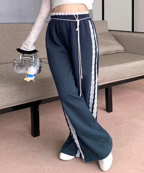 REMUR(レミュール)の「ウエストサイドレースワイドパンツ(その他パンツ・レディース・グレー/ネイビー/ブラック・L/M/S)」の18枚目の写真
