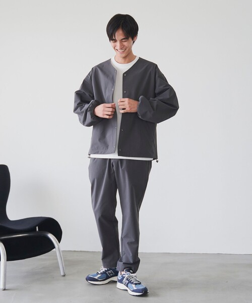 coen(コーエン)の「ハイカーテックノーカラージャケット【防シワ/ストレッチ/撥水/ウォッシャブル】(ノーカラージャケット・メンズ・ブラック/ダークブラウン/ダークグレー・S/M/L/XL)」の7枚目の写真