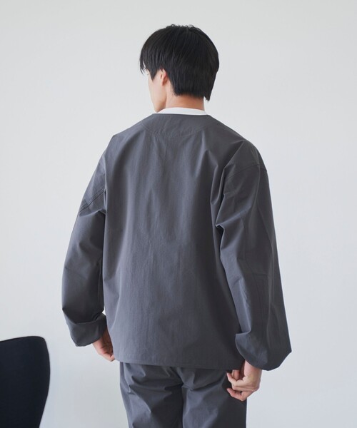 ハイカーテックノーカラージャケット【防シワ/ストレッチ/撥水