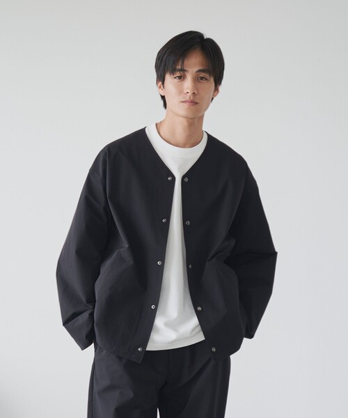 coen(コーエン)の「ハイカーテックノーカラージャケット【防シワ/ストレッチ/撥水/ウォッシャブル】(ノーカラージャケット・メンズ・ブラック/ダークブラウン/ダークグレー・S/M/L/XL)」の10枚目の写真