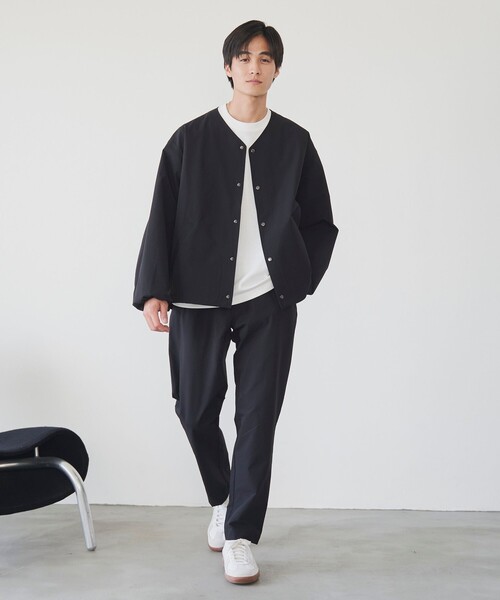 coen(コーエン)の「ハイカーテックノーカラージャケット【防シワ/ストレッチ/撥水/ウォッシャブル】(ノーカラージャケット・メンズ・ブラック/ダークブラウン/ダークグレー・S/M/L/XL)」の11枚目の写真