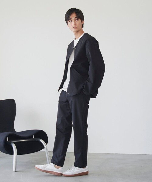 coen(コーエン)の「ハイカーテックノーカラージャケット【防シワ/ストレッチ/撥水/ウォッシャブル】(ノーカラージャケット・メンズ・ブラック/ダークブラウン/ダークグレー・S/M/L/XL)」の13枚目の写真