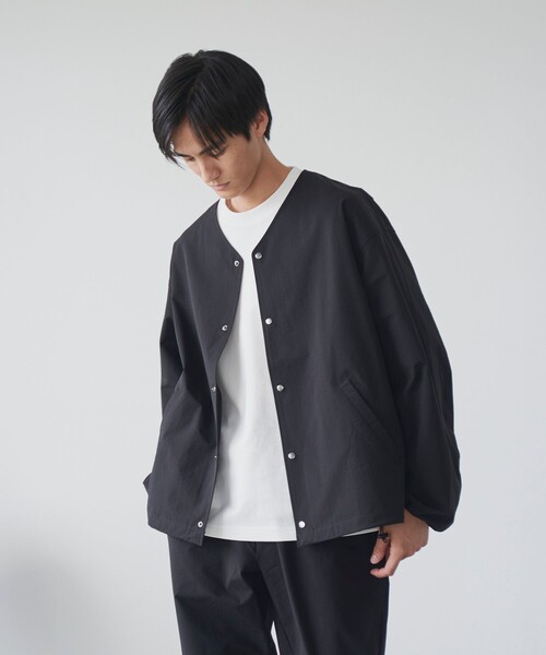 セール】ハイカーテックノーカラージャケット【防シワ/ストレッチ/撥水