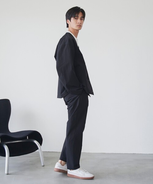 coen(コーエン)の「ハイカーテックノーカラージャケット【防シワ/ストレッチ/撥水/ウォッシャブル】(ノーカラージャケット・メンズ・ブラック/ダークブラウン/ダークグレー・S/M/L/XL)」の15枚目の写真