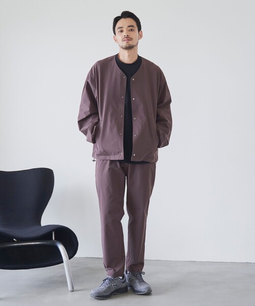 coen(コーエン)の「ハイカーテックノーカラージャケット【防シワ/ストレッチ/撥水/ウォッシャブル】(ノーカラージャケット・メンズ・ブラック/ダークブラウン/ダークグレー・S/M/L/XL)」の17枚目の写真