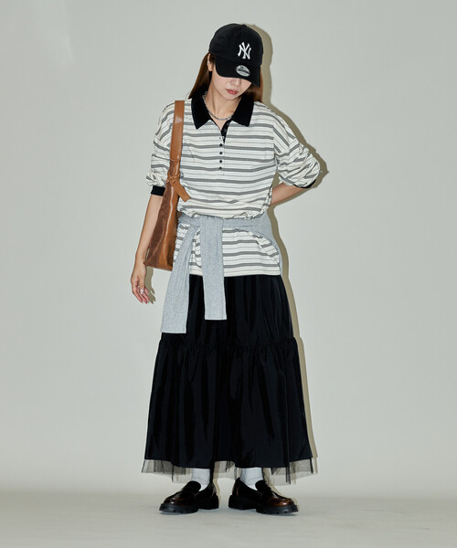 PUBLUX(パブリュクス)の「PUBLUX/パブリュクス チュール レイヤード ティアードスカート 限定展開(スカート・レディース・ブラック/チャコールグレー・フリ-)」の7枚目の写真