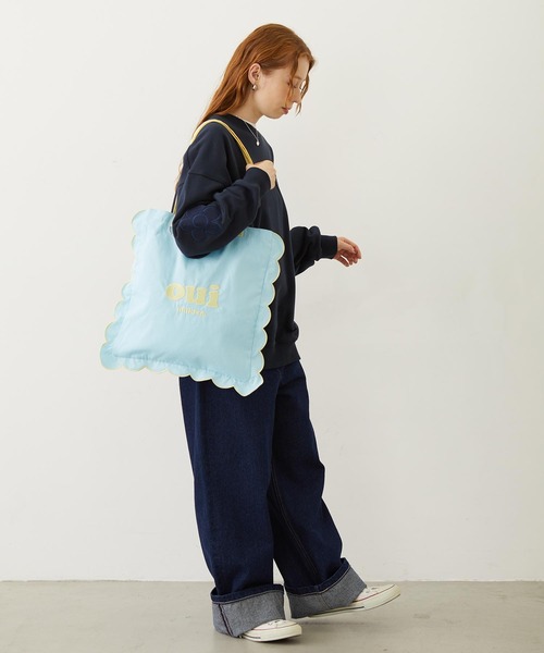 MILKFED.（ミルクフェド）の「RUFFLE TOTE BAG（トートバッグ・レディース・オフホワイト/ライトブルー/ネイビー/オレンジ・ONE SIZE）」の11枚目の写真