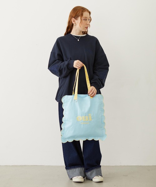 MILKFED.（ミルクフェド）の「RUFFLE TOTE BAG（トートバッグ・レディース・オフホワイト/ライトブルー/ネイビー/オレンジ・ONE SIZE）」の12枚目の写真