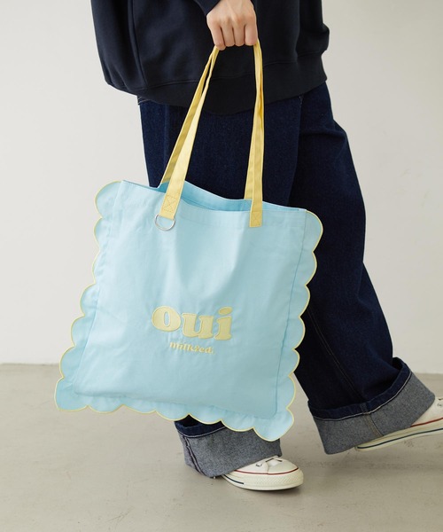 MILKFED.（ミルクフェド）の「RUFFLE TOTE BAG（トートバッグ・レディース・オフホワイト/ライトブルー/ネイビー/オレンジ・ONE SIZE）」の9枚目の写真
