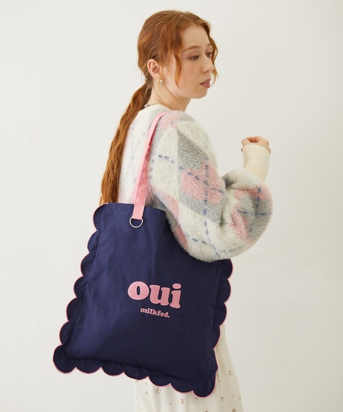 MILKFED.（ミルクフェド）の「RUFFLE TOTE BAG（トートバッグ・レディース・オフホワイト/ライトブルー/ネイビー/オレンジ・ONE SIZE）」の16枚目の写真