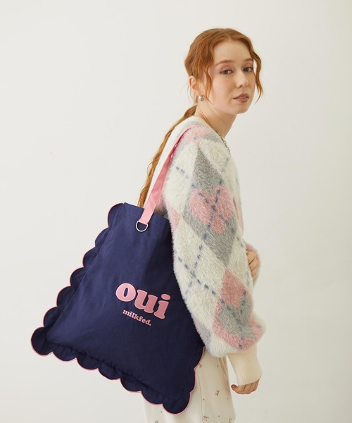MILKFED.（ミルクフェド）の「RUFFLE TOTE BAG（トートバッグ・レディース・オフホワイト/ライトブルー/ネイビー/オレンジ・ONE SIZE）」の17枚目の写真