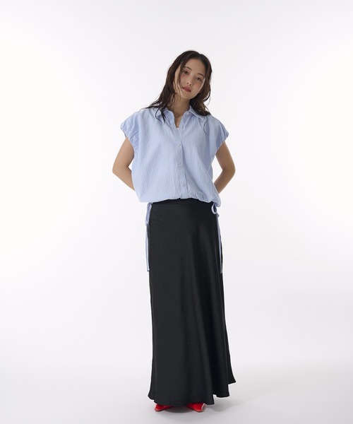 MUHET(ミュエータ)の「crinkle satin maxi skirt / クリンクルサテンマキシ丈スカート(スカート・レディース・ブラウン/ブラック/アイボリー・SMALL/MEDIUM/LARGE)」の11枚目の写真