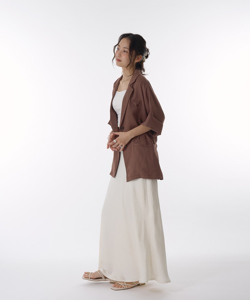 MUHET(ミュエータ)の「crinkle satin maxi skirt / クリンクルサテンマキシ丈スカート(スカート・レディース・ブラウン/ブラック/アイボリー・SMALL/MEDIUM/LARGE)」の22枚目の写真