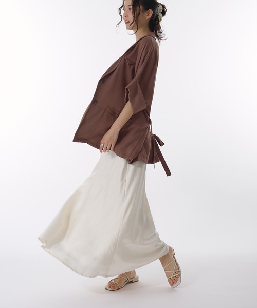 MUHET(ミュエータ)の「crinkle satin maxi skirt / クリンクルサテンマキシ丈スカート(スカート・レディース・ブラウン/ブラック/アイボリー・SMALL/MEDIUM/LARGE)」の20枚目の写真