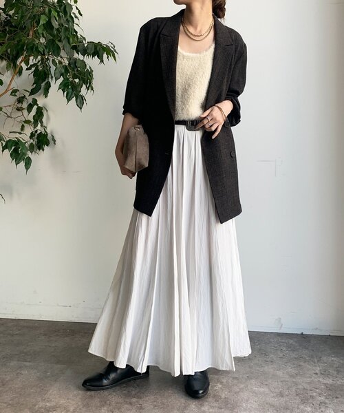 DouDou（ドゥドゥ）の「シャンブレーダブルジャケット（テーラードジャケット・レディース・ブラック/モカ・FREE）」の11枚目の写真