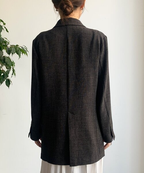 DouDou（ドゥドゥ）の「シャンブレーダブルジャケット（テーラードジャケット・レディース・ブラック/モカ・FREE）」の21枚目の写真