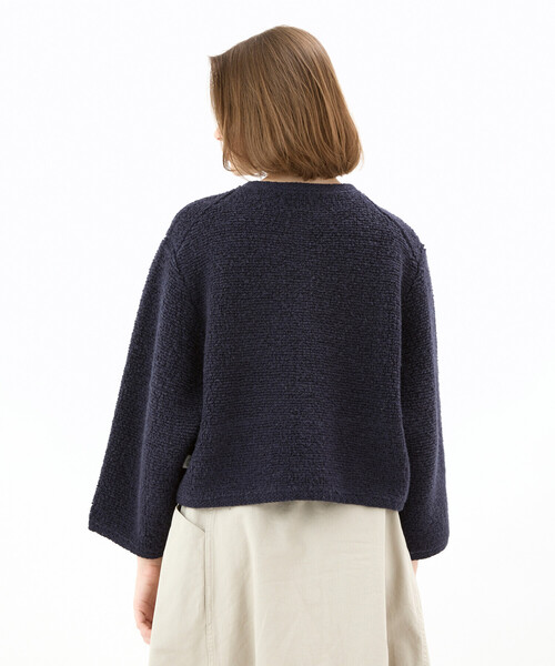 【ORCIVAL】ブークレニットカーディガン ネイビー ORCIVAL | ブークレニットカーディガン WOMEN（カーディガン/ボレロ