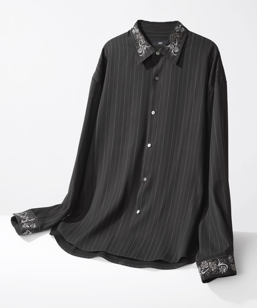 HARE（ハレ）の「【SET UP対応 イージーケア機能】TOROMIシシュウシャツ(HARE)（シャツ/ブラウス・メンズ・ホワイト/レッド/ブラック/グレー/ライトブルー/ブルー/グレー系その他/サックスブルー系/ブラック系その他・SMALL/MEDIUM）」の4枚目の写真