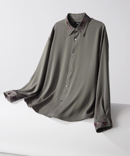 HARE（ハレ）の「【SET UP対応 イージーケア機能】TOROMIシシュウシャツ(HARE)（シャツ/ブラウス・メンズ・ホワイト/レッド/ブラック/グレー/ライトブルー/ブルー/グレー系その他/サックスブルー系/ブラック系その他・SMALL/MEDIUM）」の5枚目の写真