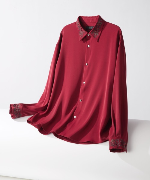 HARE（ハレ）の「【SET UP対応 イージーケア機能】TOROMIシシュウシャツ(HARE)（シャツ/ブラウス・メンズ・ホワイト/レッド/ブラック/グレー/ライトブルー/ブルー/グレー系その他/サックスブルー系/ブラック系その他・SMALL/MEDIUM）」の9枚目の写真