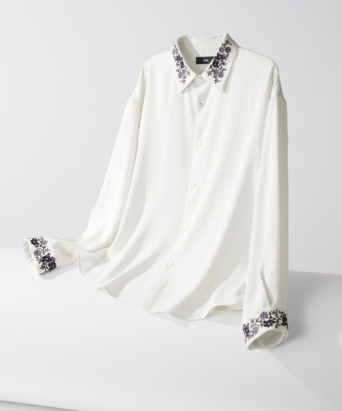 HARE TOROMIシシュウシャツ 刺繍 白 Sサイズ SET UP対応 イージーケア機能】TOROMIシシュウシャツ(HARE)（シャツ