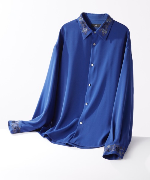 HARE（ハレ）の「【SET UP対応 イージーケア機能】TOROMIシシュウシャツ(HARE)（シャツ/ブラウス・メンズ・ホワイト/レッド/ブラック/グレー/ライトブルー/ブルー/グレー系その他/サックスブルー系/ブラック系その他・SMALL/MEDIUM）」の7枚目の写真