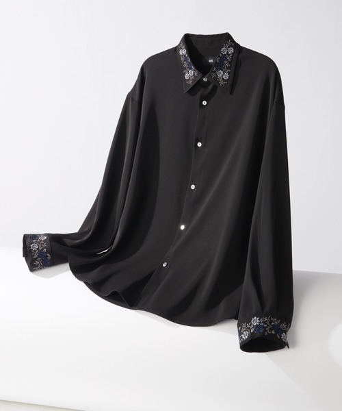 HARE✨TOROMI シシュウシャツ✨完売品 刺繍 ブラック ユニセックス HARE（ハレ）の「トロミシシュウシャツ(HARE)（シャツ/ブラウス）」 - WEAR