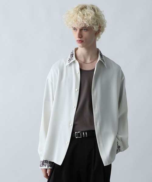 HARE（ハレ）の「【SET UP対応 イージーケア機能】TOROMIシシュウシャツ(HARE)（シャツ/ブラウス・メンズ・ホワイト/レッド/ブラック/グレー/ライトブルー/ブルー/グレー系その他/サックスブルー系/ブラック系その他・SMALL/MEDIUM）」の13枚目の写真