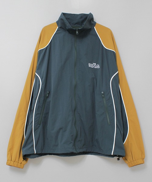 RNA（アールエヌエー）の「J2156 バイカラートラックジャケット（ナイロンジャケット・レディース・バーガンディー/グリーン×オレンジ/ブラック×グレー・MEDIUM）」の5枚目の写真