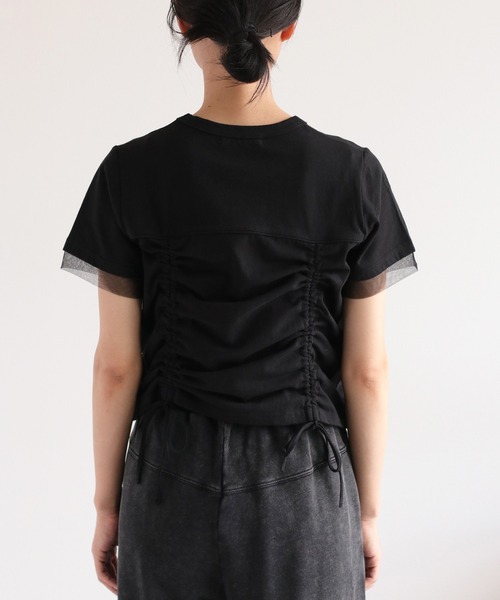 cepo(セポ)の「フロント&バックシャーリング ドロストショートスリーブTee(Tシャツ/カットソー・レディース・ブラック/キャメル/オフホワイト・M)」の15枚目の写真