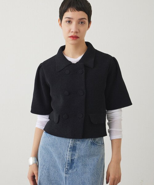 THE PAUSE（ザ ポーズ）の「【THE PAUSE】ベロアニットショートカーディガン（カーディガン/ボレロ・レディース・ベージュ/ブラック・FREE）」の18枚目の写真
