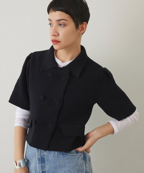 THE PAUSE（ザ ポーズ）の「【THE PAUSE】ベロアニットショートカーディガン（カーディガン/ボレロ・レディース・ベージュ/ブラック・FREE）」の13枚目の写真