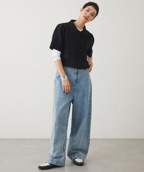 THE PAUSE（ザ ポーズ）の「【THE PAUSE】ベロアニットショートカーディガン（カーディガン/ボレロ・レディース・ベージュ/ブラック・FREE）」の19枚目の写真