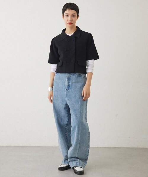 THE PAUSE（ザ ポーズ）の「【THE PAUSE】ベロアニットショートカーディガン（カーディガン/ボレロ・レディース・ベージュ/ブラック・FREE）」の12枚目の写真