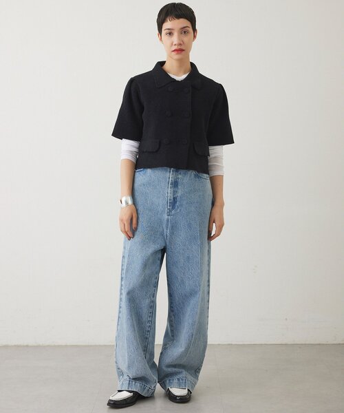 THE PAUSE（ザ ポーズ）の「【THE PAUSE】ベロアニットショートカーディガン（カーディガン/ボレロ・レディース・ベージュ/ブラック・FREE）」の20枚目の写真