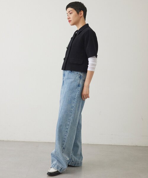 THE PAUSE（ザ ポーズ）の「【THE PAUSE】ベロアニットショートカーディガン（カーディガン/ボレロ・レディース・ベージュ/ブラック・FREE）」の15枚目の写真