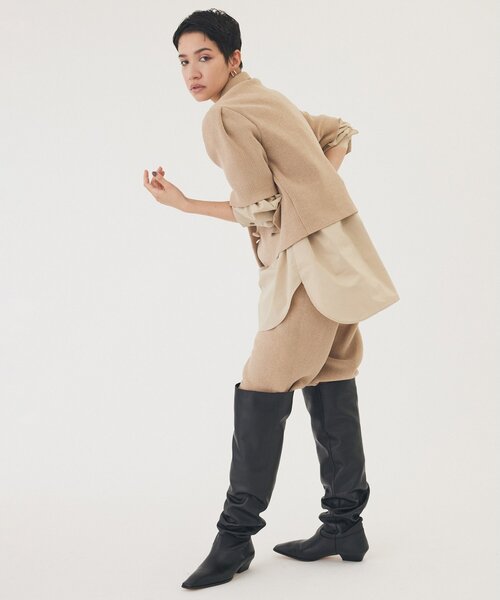 THE PAUSE（ザ ポーズ）の「【THE PAUSE】ベロアニットショートカーディガン（カーディガン/ボレロ・レディース・ベージュ/ブラック・FREE）」の5枚目の写真