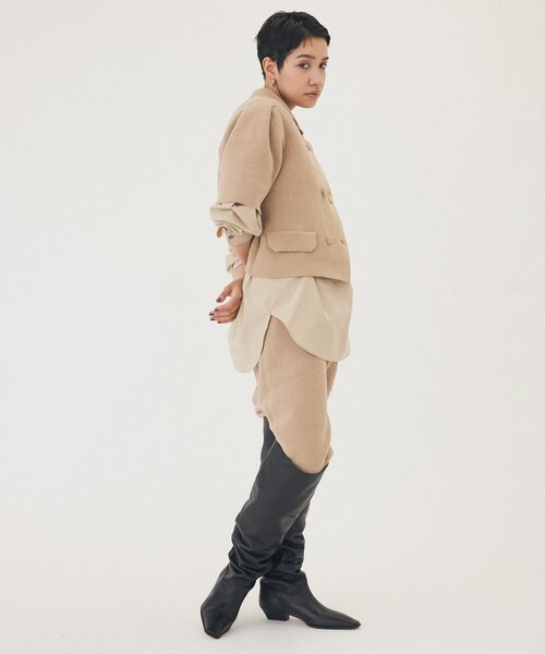 THE PAUSE（ザ ポーズ）の「【THE PAUSE】ベロアニットショートカーディガン（カーディガン/ボレロ・レディース・ベージュ/ブラック・FREE）」の8枚目の写真