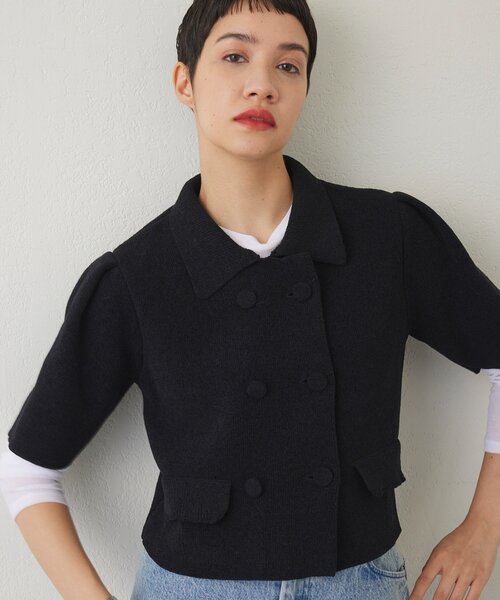 THE PAUSE（ザ ポーズ）の「【THE PAUSE】ベロアニットショートカーディガン（カーディガン/ボレロ・レディース・ベージュ/ブラック・FREE）」の21枚目の写真