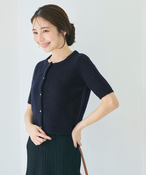 coca(coca)(コカ)の「ゴールドボタン半袖ニットカーディガン(カーディガン/ボレロ・レディース・ライトピンク/ライトベージュ/ネイビー/チャコール・S/M/L)」の16枚目の写真