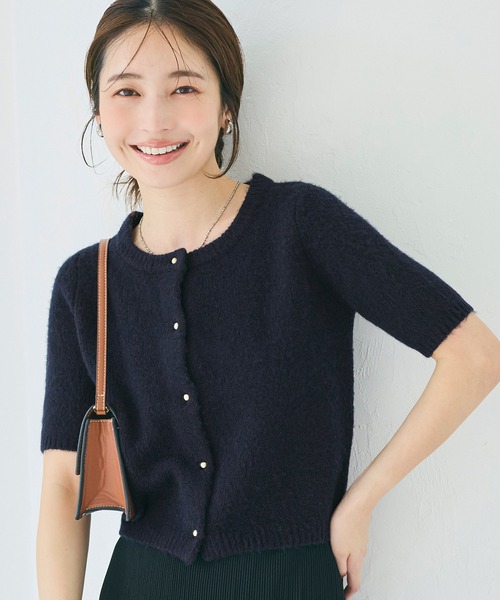coca(coca)(コカ)の「ゴールドボタン半袖ニットカーディガン(カーディガン/ボレロ・レディース・ライトピンク/ライトベージュ/ネイビー/チャコール・S/M/L)」の18枚目の写真