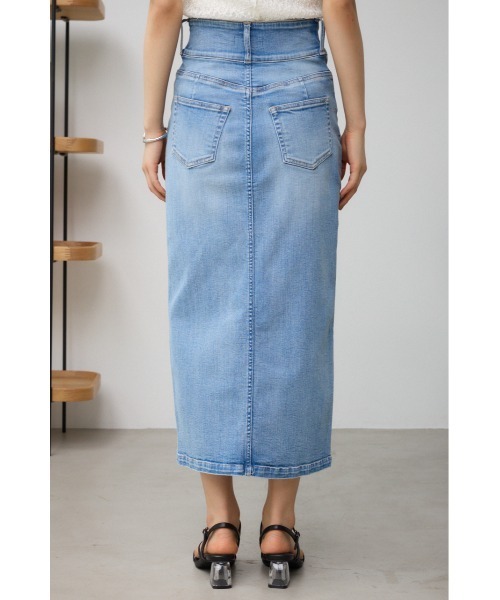 AZUL by moussy（アズールバイマウジー）の「AZUL DENIM ハイウエストスカート（デニムスカート・レディース・ライトブルー・X-SMALL/LARGE/SMALL/MEDIUM）」の7枚目の写真