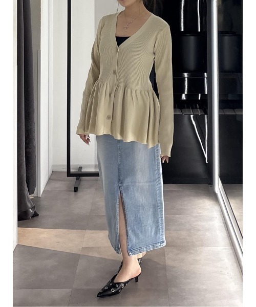 AZUL by moussy(アズールバイマウジー)の「【サイズ,身長別画像あり】AZUL DENIM ハイウエストスカート(デニムスカート・レディース・ライトブルー・X-SMALL/LARGE/SMALL/MEDIUM)」の16枚目の写真